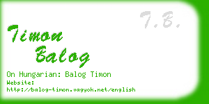 timon balog business card